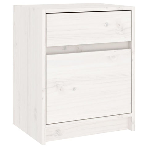 vidaXL Bedside Cabinet White 40x31x50 cm Solid Pinewood