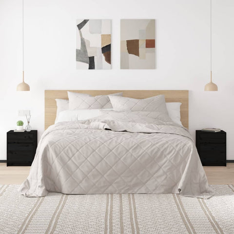 vidaXL Bedside Cabinets 2 pcs Black 40x31x50 cm Solid Pinewood