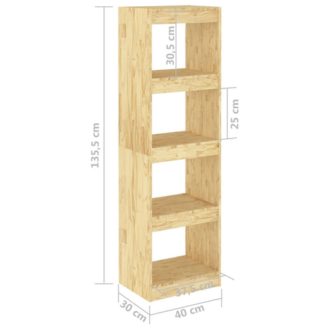 vidaXL Book Cabinet Room Divider 40x30x135.5 cm Pinewood