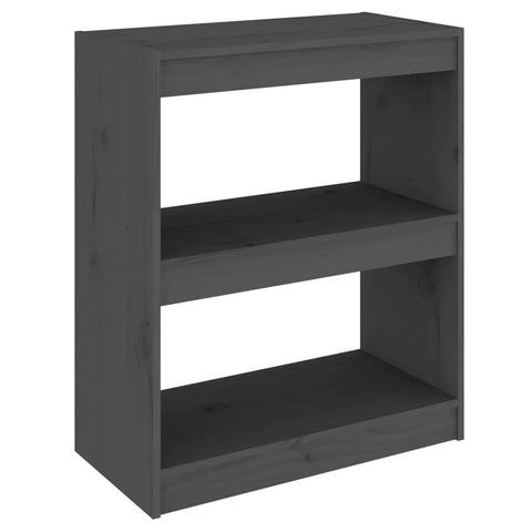 vidaXL Book Cabinet/Room Divider Grey 60x30x71.5 cm Solid Wood Pine