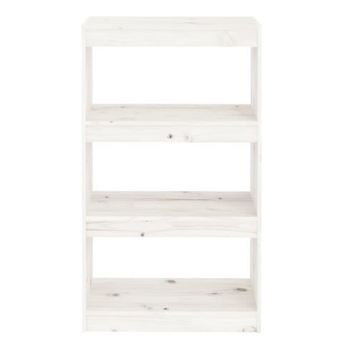 vidaXL Book Cabinet/Room Divider White 60x30x103.5 cm Solid Wood Pine