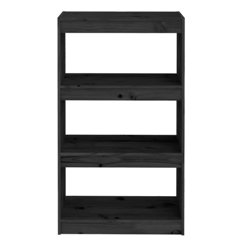 vidaXL Book Cabinet/Room Divider Black 60x30x103.5 cm Solid Wood Pine