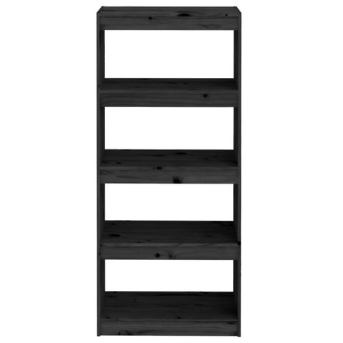 vidaXL Book Cabinet/Room Divider Black 60x30x135.5 cm Solid Wood Pine