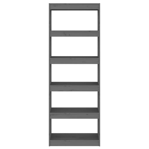 vidaXL Book Cabinet/Room Divider Grey 60x30x167.5 cm Solid Wood Pine