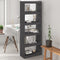 vidaXL Book Cabinet/Room Divider Grey 60x30x167.5 cm Solid Wood Pine