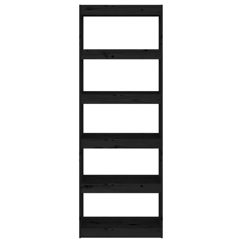 vidaXL Book Cabinet/Room Divider Black 60x30x167.5 cm Solid Wood Pine