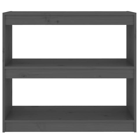 vidaXL Book Cabinet/Room Divider Grey 80x30x71.5 cm Solid Wood Pine