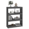 vidaXL Book Cabinet/Room Divider Grey 80x30x103.5 cm Solid Wood Pine