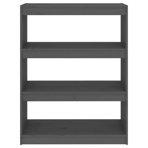 vidaXL Book Cabinet/Room Divider Grey 80x30x103.5 cm Solid Wood Pine