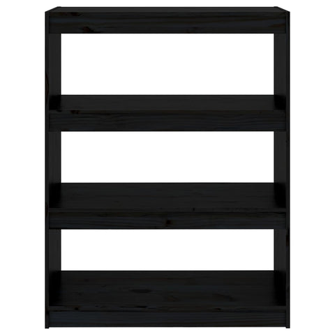 vidaXL Book Cabinet/Room Divider Black 80x30x103.5 cm Solid Wood Pine
