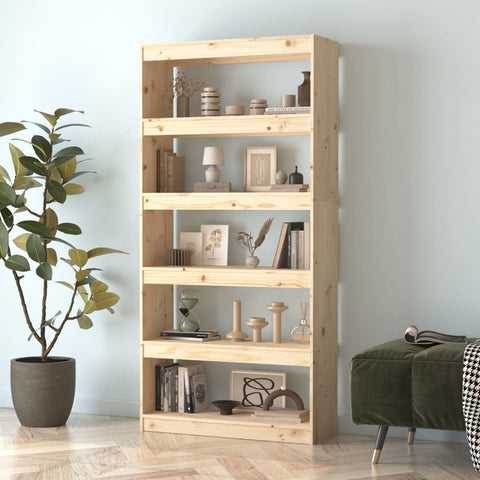 vidaXL Book Cabinet/Room Divider 80x30x167.4 cm Solid Wood Pine