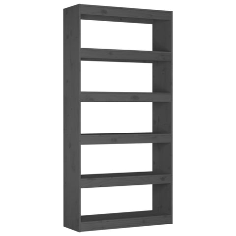vidaXL Book Cabinet/Room Divider Grey 80x30x167.4 cm Solid Wood Pine