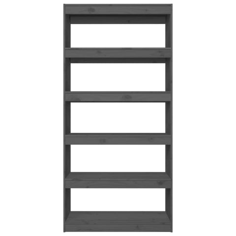 vidaXL Book Cabinet/Room Divider Grey 80x30x167.4 cm Solid Wood Pine