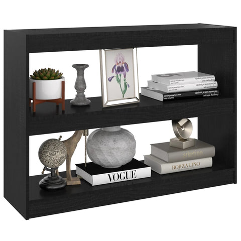 vidaXL Book Cabinet Room Divider Black 100x30x71.5 cm Pinewood