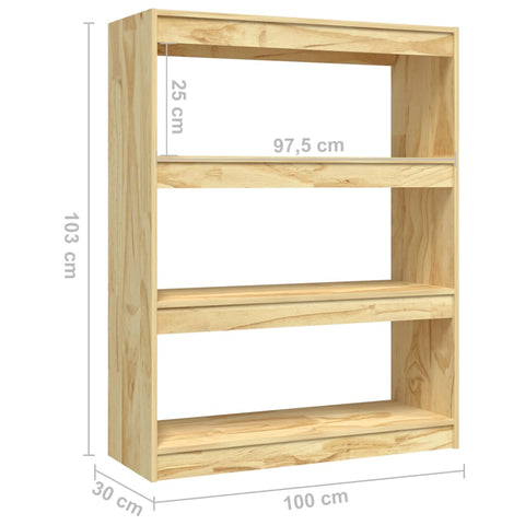 vidaXL Book Cabinet/Room Divider 100x30x103 cm Solid Pinewood