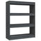 vidaXL Book Cabinet/Room Divider Grey 100x30x103 cm Solid Pinewood