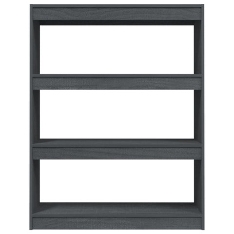 vidaXL Book Cabinet/Room Divider Grey 100x30x103 cm Solid Pinewood