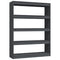 vidaXL Book Cabinet/Room Divider Grey 100x30x135.5 cm Solid Pinewood
