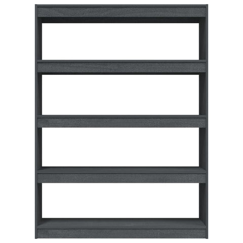 vidaXL Book Cabinet/Room Divider Grey 100x30x135.5 cm Solid Pinewood