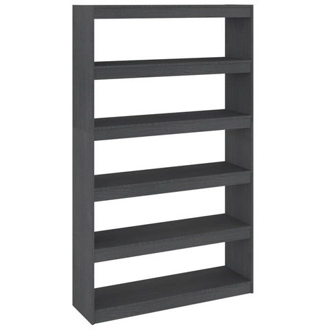 vidaXL Book Cabinet/Room Divider Grey 100x30x167.5 cm Solid Pinewood