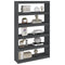 vidaXL Book Cabinet/Room Divider Grey 100x30x167.5 cm Solid Pinewood