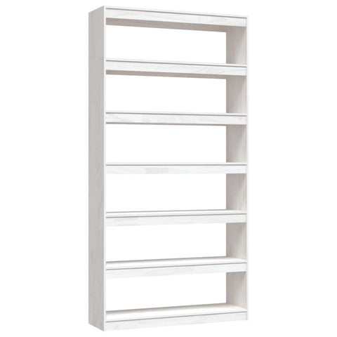 vidaXL Book Cabinet/Room Divider White 100x30x200 cm Solid Pinewood