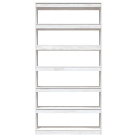 vidaXL Book Cabinet/Room Divider White 100x30x200 cm Solid Pinewood