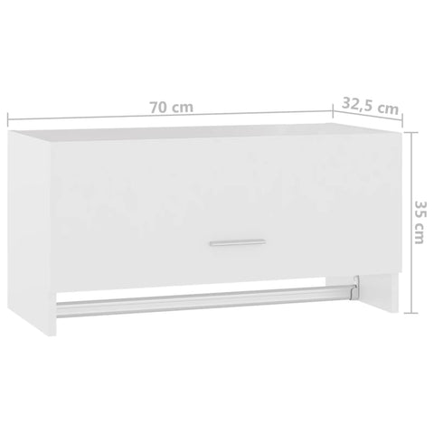 vidaXL Wardrobe White 70x32.5x35 cm Engineered Wood