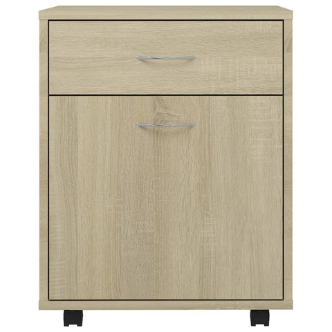 vidaXL Rolling Cabinet Sonoma Oak 45x38x54 cm Engineered Wood