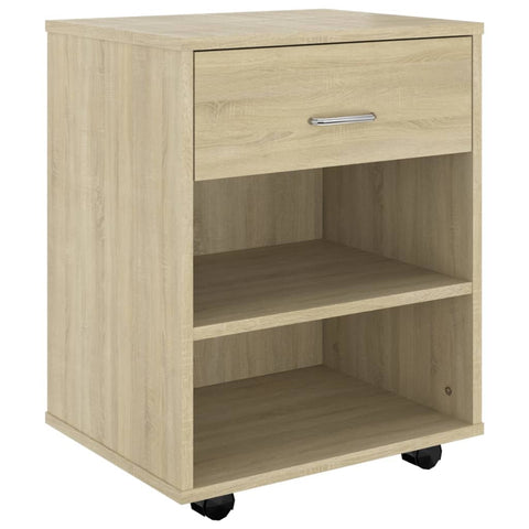 vidaXL Rolling Cabinet Sonoma Oak 46x36x59 cm Engineered Wood