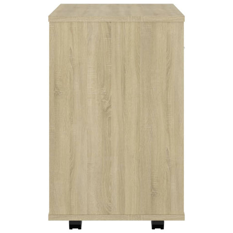 vidaXL Rolling Cabinet Sonoma Oak 46x36x59 cm Engineered Wood