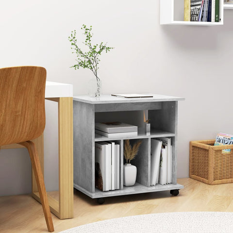 vidaXL Rolling Cabinet Concrete Grey 60x45x60 cm Engineered Wood