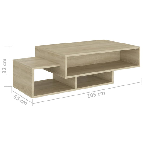 vidaXL Coffee Table Sonoma Oak 105x55x32 cm Engineered Wood