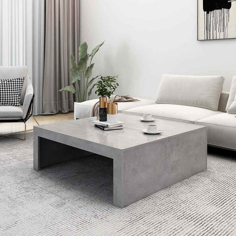vidaXL Coffee Table Concrete Grey 100x100x35 cm Engineered Wood