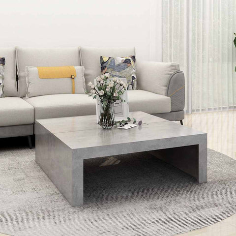vidaXL Coffee Table Concrete Grey 100x100x35 cm Engineered Wood