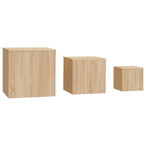 vidaXL Side Tables 3 pcs Sonoma Oak Engineered Wood