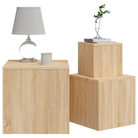 vidaXL Side Tables 3 pcs Sonoma Oak Engineered Wood