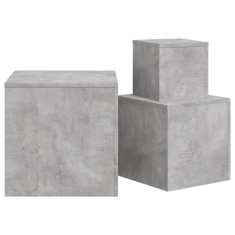 vidaXL Side Tables 3 pcs Concrete Grey Engineered Wood