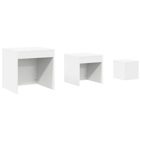 vidaXL Nesting Tables 3 pcs White Engineered Wood