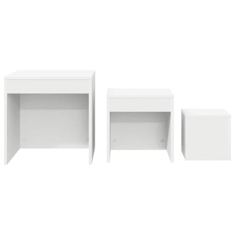 vidaXL Nesting Tables 3 pcs White Engineered Wood