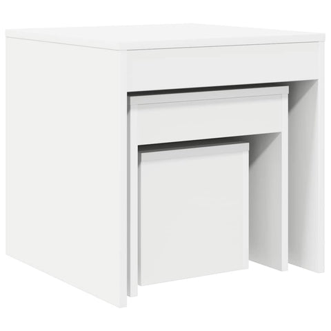 vidaXL Nesting Tables 3 pcs White Engineered Wood