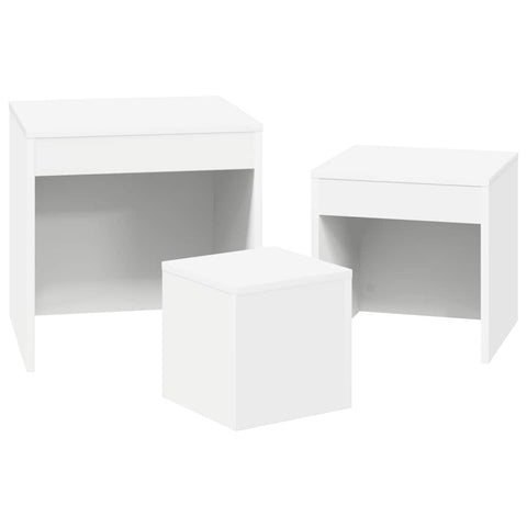 vidaXL Nesting Tables 3 pcs White Engineered Wood