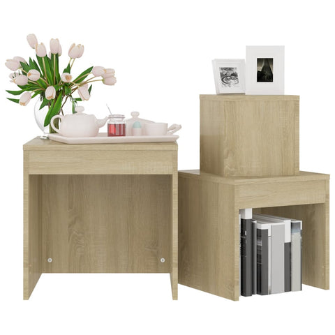 vidaXL Nesting Tables 3 pcs Sonoma Oak Engineered Wood