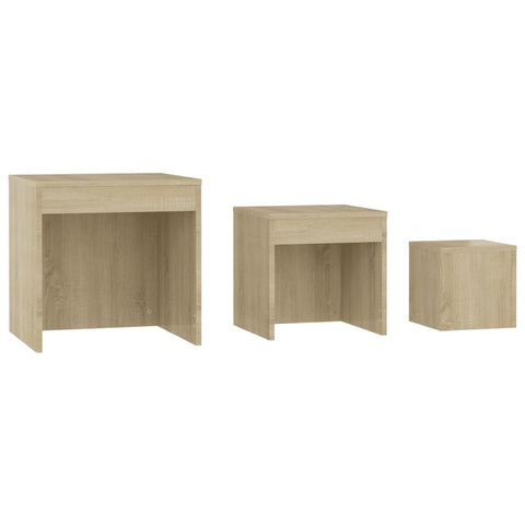 vidaXL Nesting Tables 3 pcs Sonoma Oak Engineered Wood