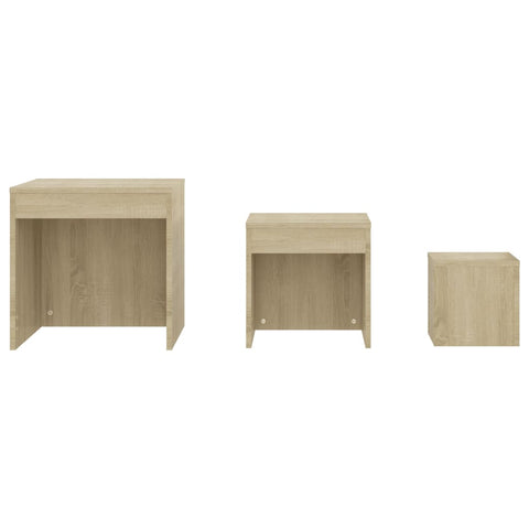 vidaXL Nesting Tables 3 pcs Sonoma Oak Engineered Wood