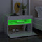 vidaXL Bedside Cabinet & LED Lights 2 pcs White 60x35x40 cm Engineered Wood