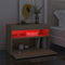 vidaXL Bedside Cabinet & LED Lights Sonoma Oak 60x35x40 cm Engineered Wood