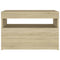 vidaXL Bedside Cabinet & LED Lights Sonoma Oak 60x35x40 cm Engineered Wood
