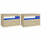 vidaXL Bedside Cabinet & LED Lights 2 pcs Sonoma Oak 60x35x40 cm