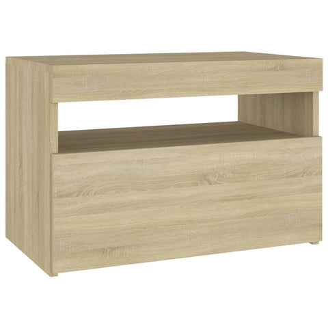 vidaXL Bedside Cabinet & LED Lights 2 pcs Sonoma Oak 60x35x40 cm
